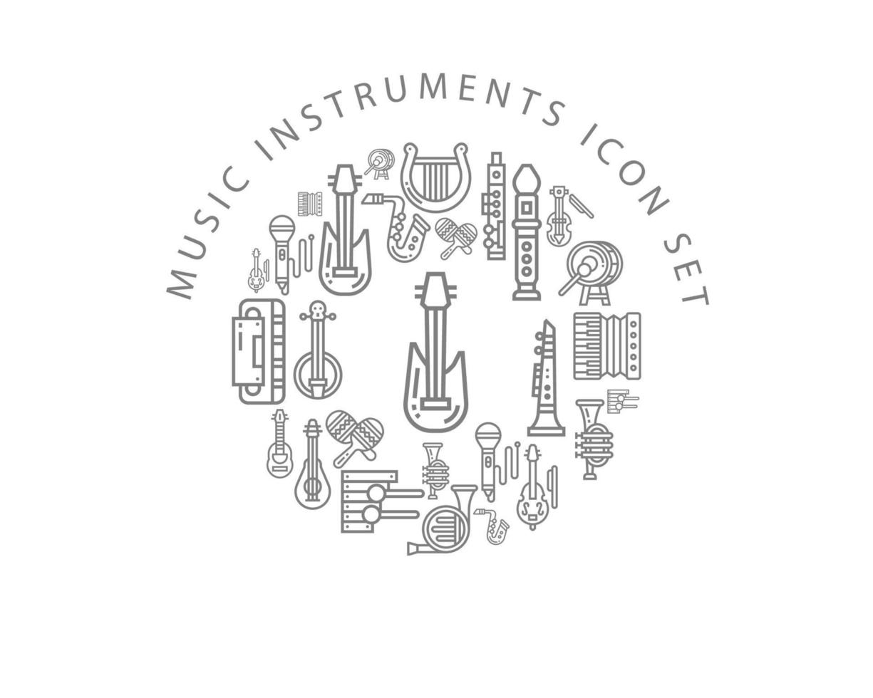 muziek- instrumenten icoon reeks ontwerp Aan wit achtergrond. vector