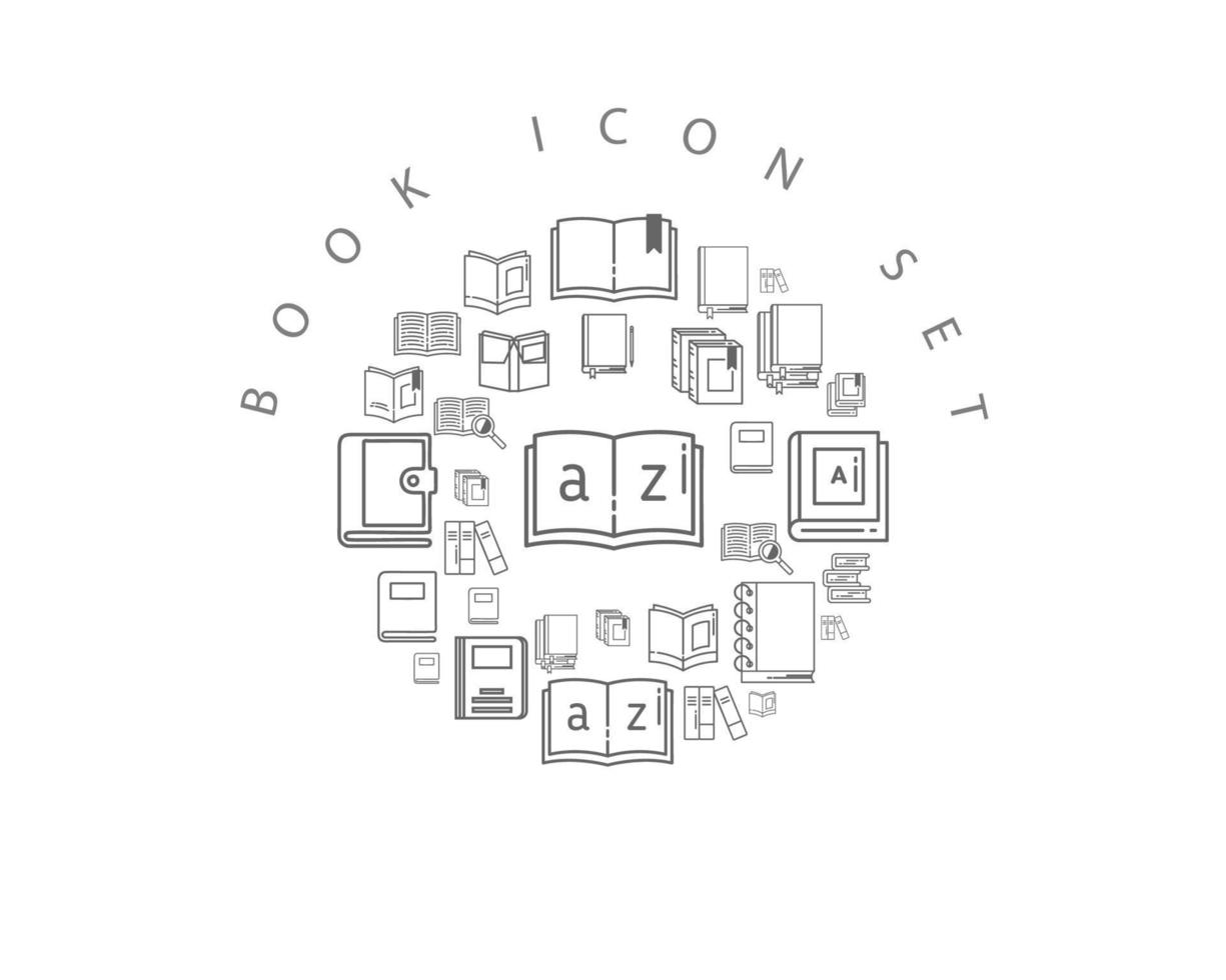 boek icoon reeks ontwerp Aan wit achtergrond. vector