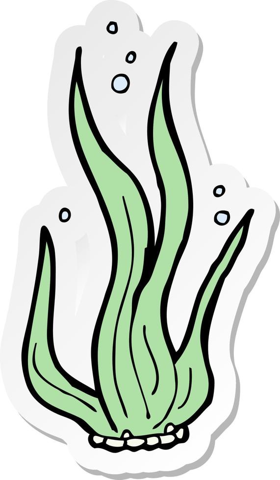 sticker van een cartoon zeewier vector