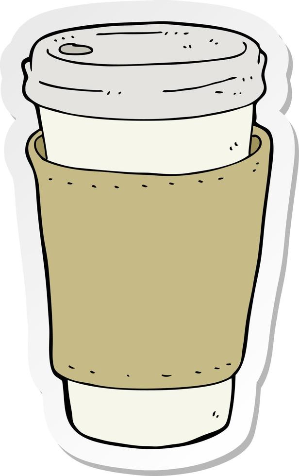 sticker van een cartoon koffiekopje vector