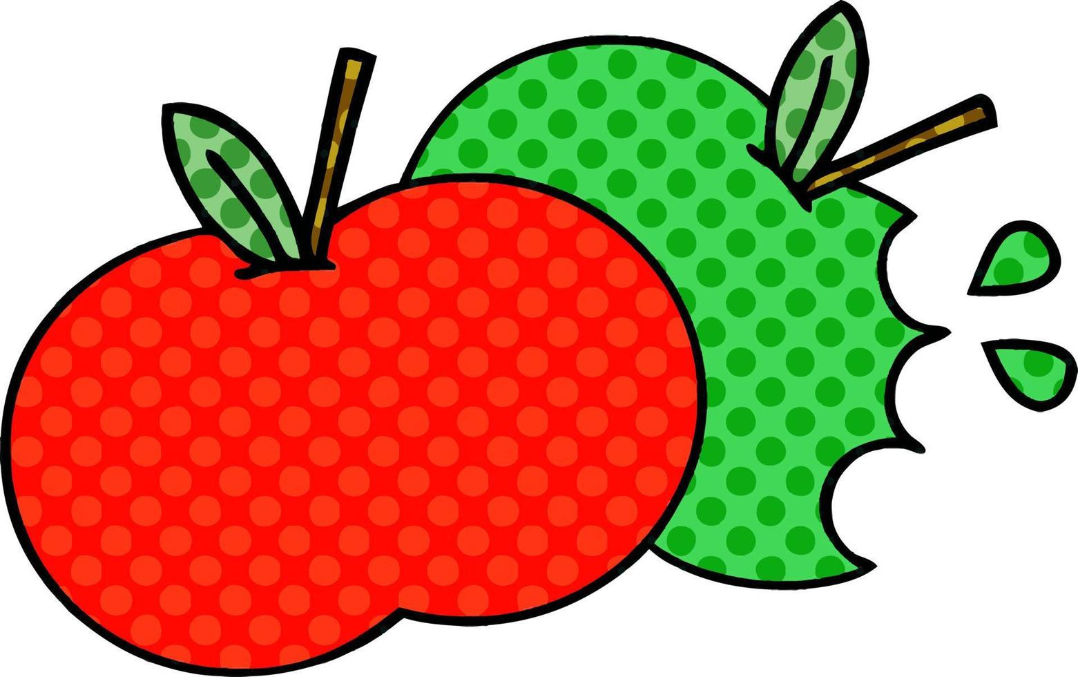 cartoon appels in stripboekstijl vector