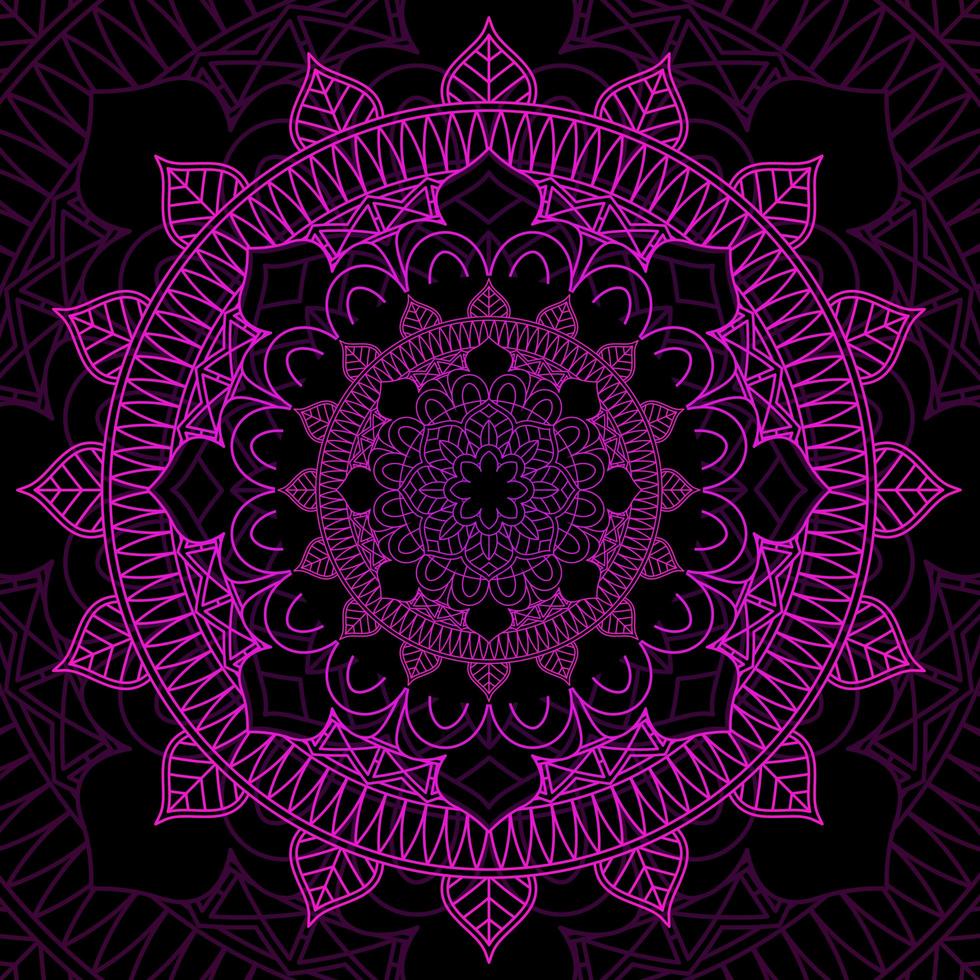 roze en zwarte mandala ontwerp achtergrond vector