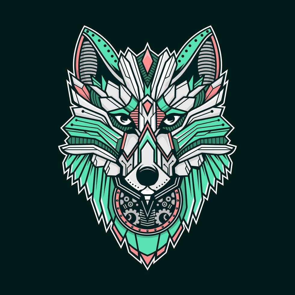 kleurrijke geometrische metalen wolf vector