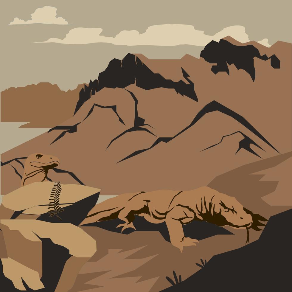 komodo eiland tour illustratie vector