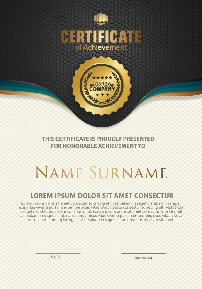 certificaat sjabloon met luxe en elegant structuur modern patroon achtergrond vector