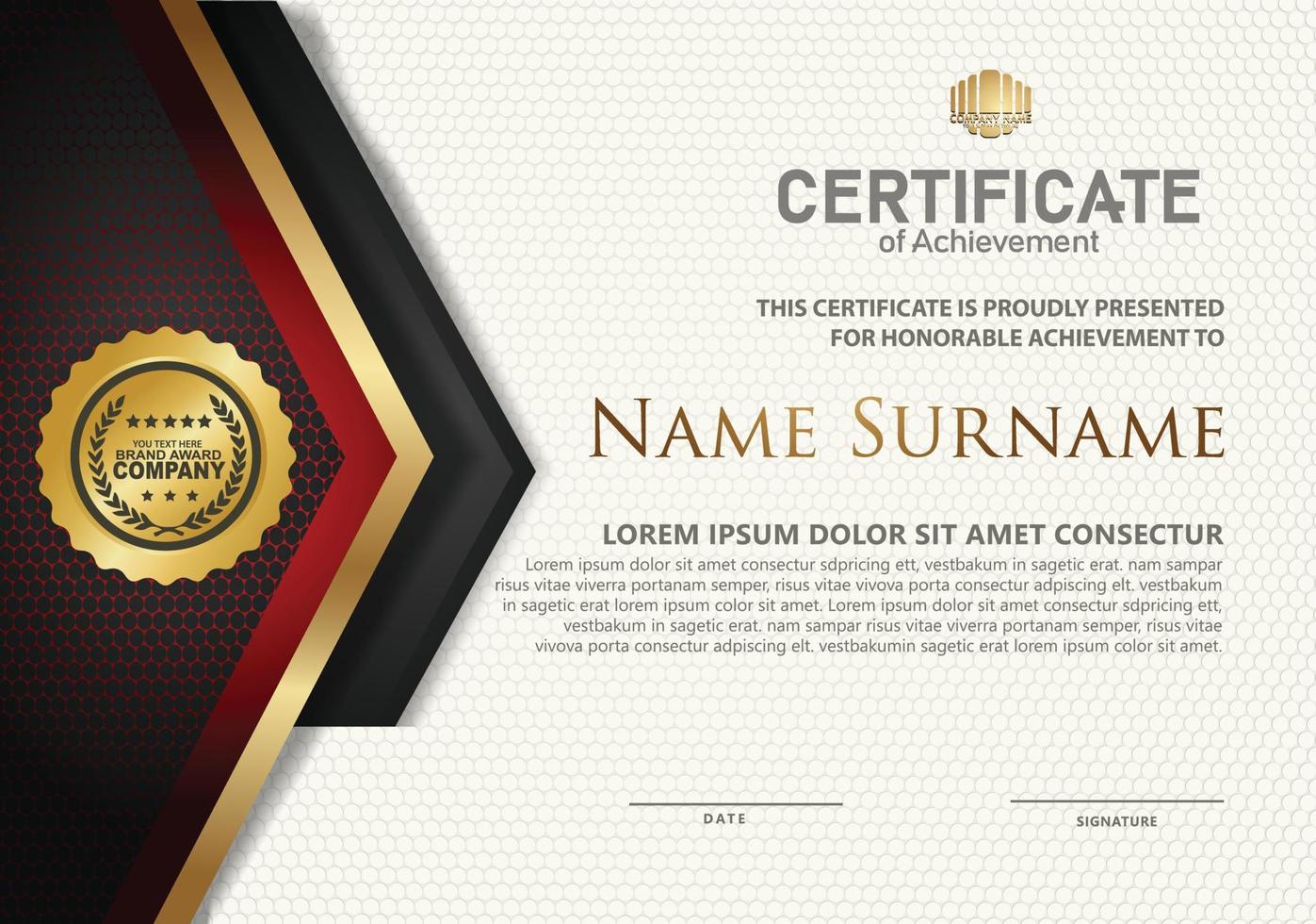 luxe modern certificaat sjabloon met stromen lijnen effect ornament Aan structuur patroon achtergrond, vector illustratie