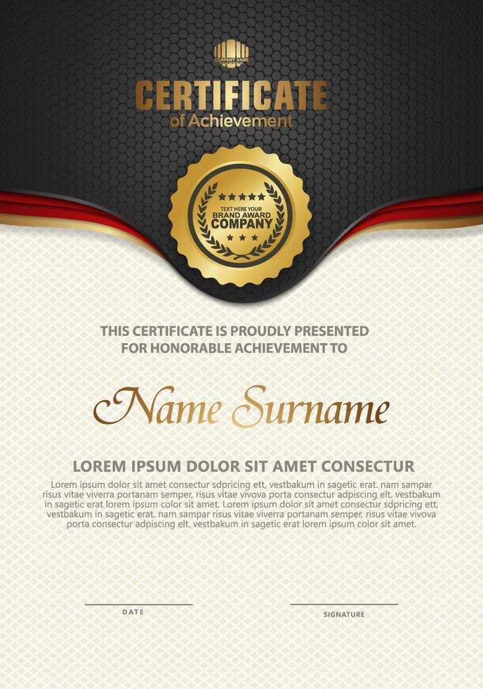 certificaat sjabloon met luxe en elegant structuur modern patroon achtergrond vector