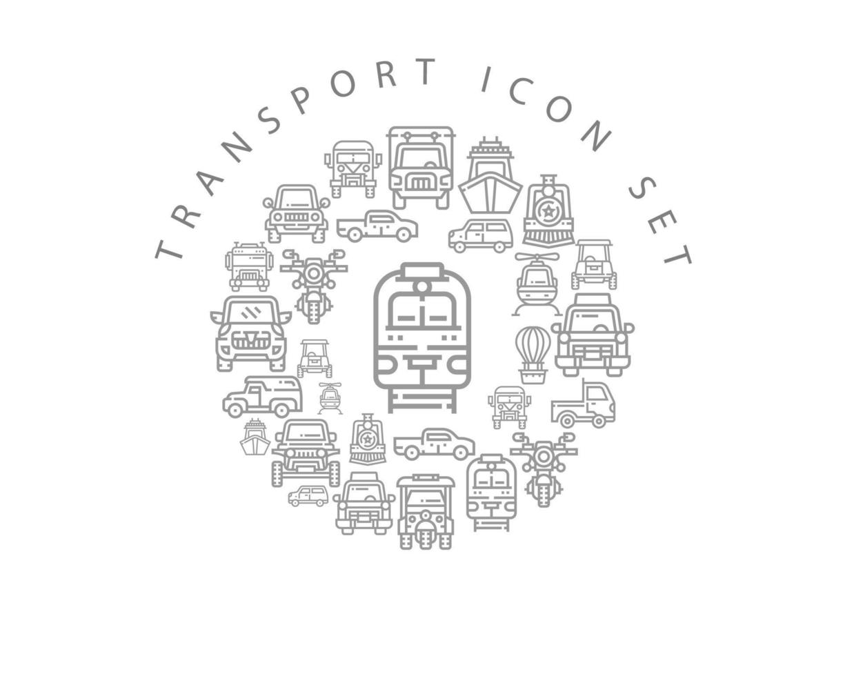 vervoer icoon reeks ontwerp Aan wit achtergrond. vector