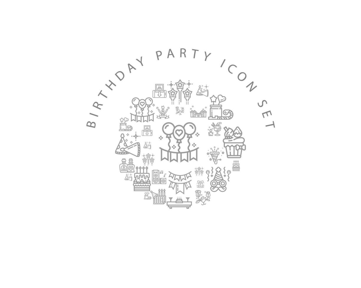 verjaardag partij icoon reeks ontwerp Aan wit achtergrond. vector