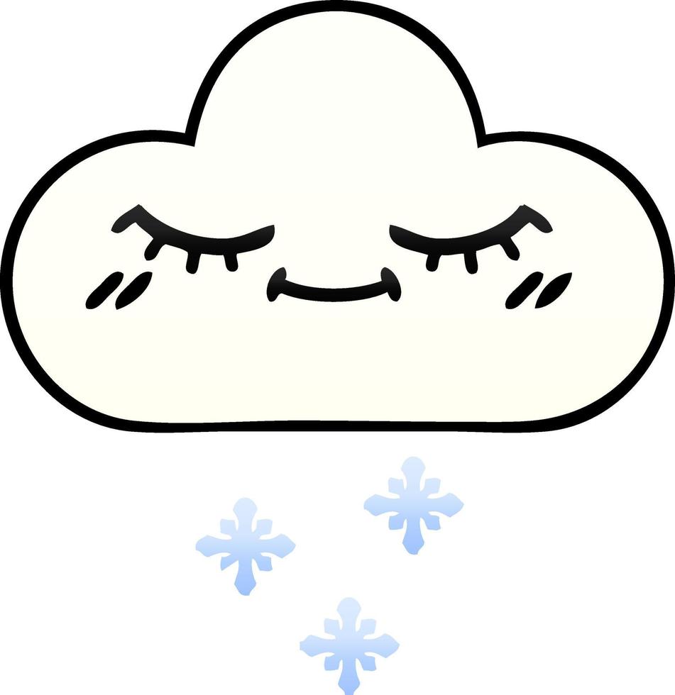 gradiënt gearceerde cartoon sneeuwwolk vector