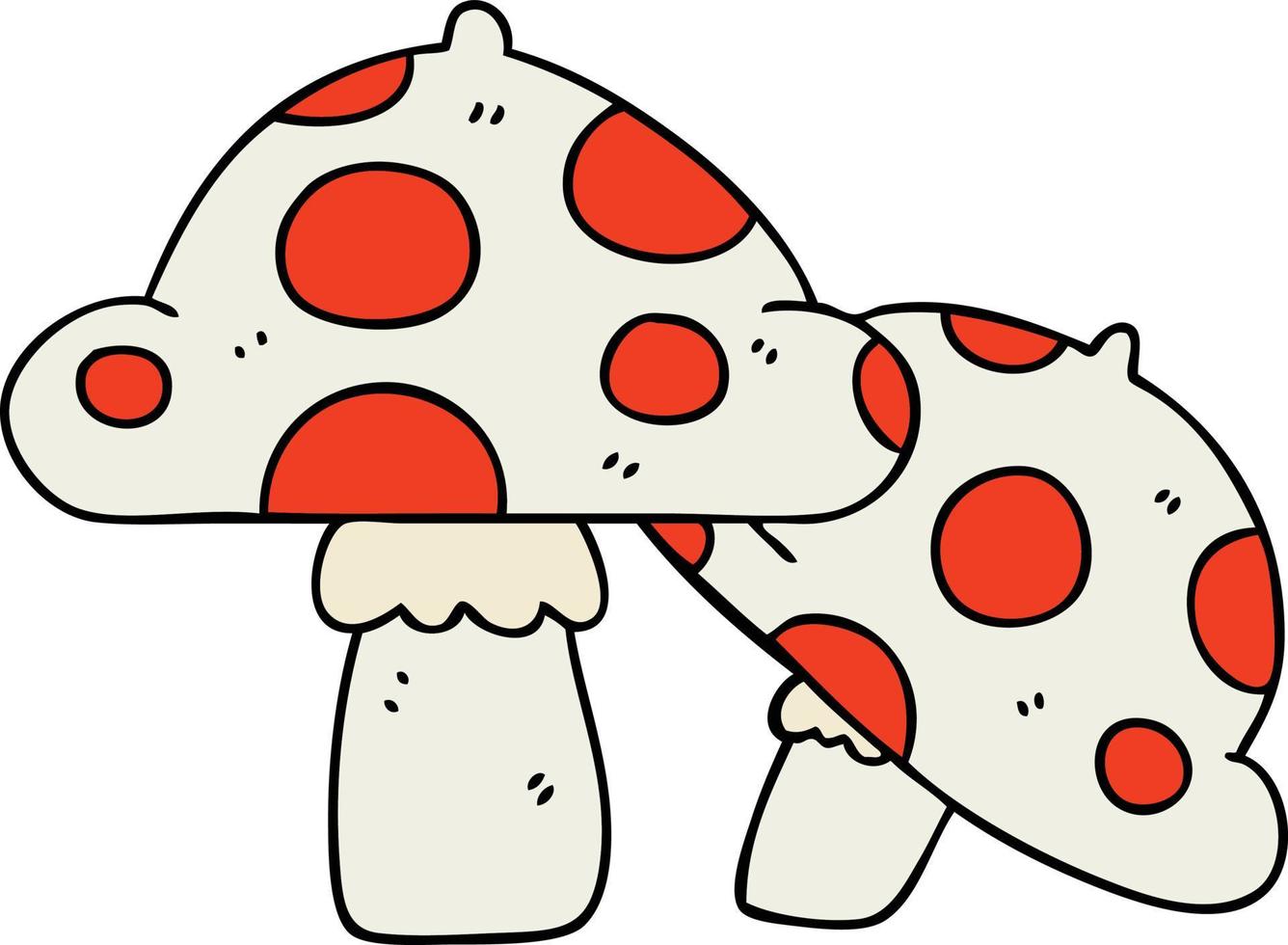 eigenzinnige handgetekende cartoon paddenstoelen vector
