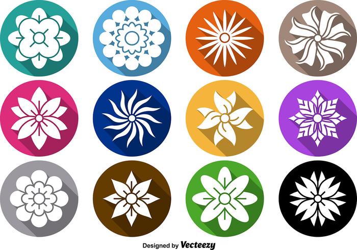 Bloemen icoon vector set