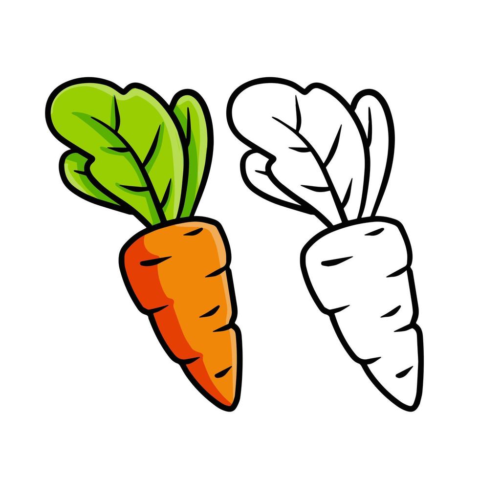 wortel. tekenfilm groenten. vector
