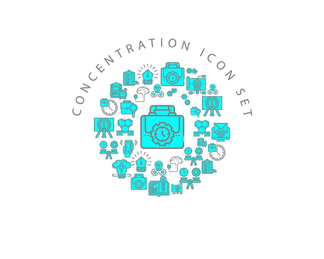 concentratie icoon reeks ontwerp Aan wit achtergrond. vector
