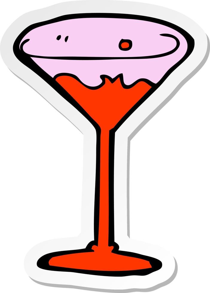 sticker van een cartooncocktail vector