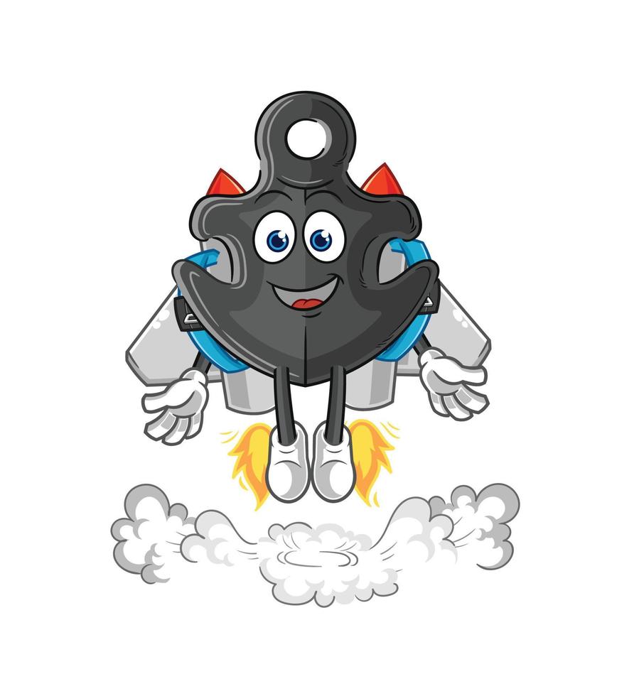 anker tekenfilm mascotte vector