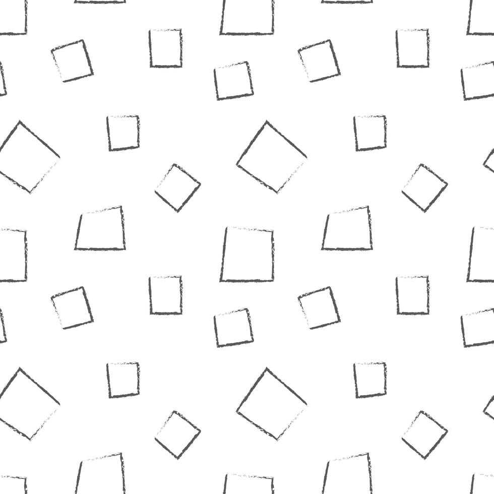 hand getekend zwart geometrisch vierkant patroon vector