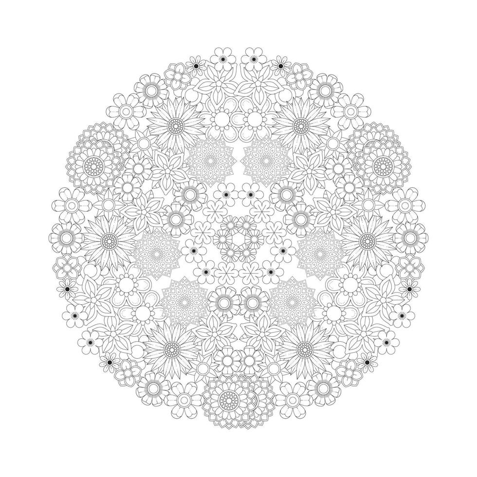 mandala bloemen kleur bladzijde volwassenen kdp interieur vector