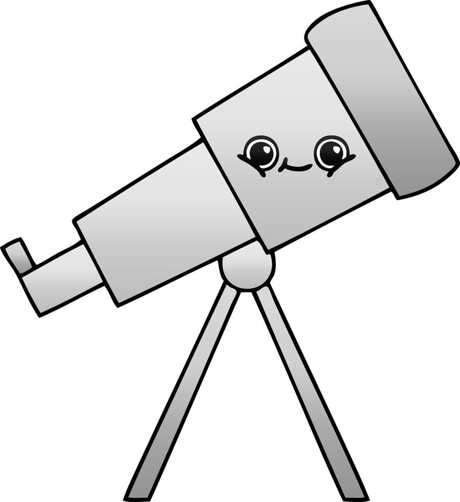 gradiënt gearceerde cartoon telescoop vector