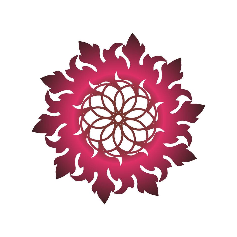 mandala ornament. ronde meetkundig decoratief element. sjabloon voor logo, uitnodiging, kaart. vector illustratie.