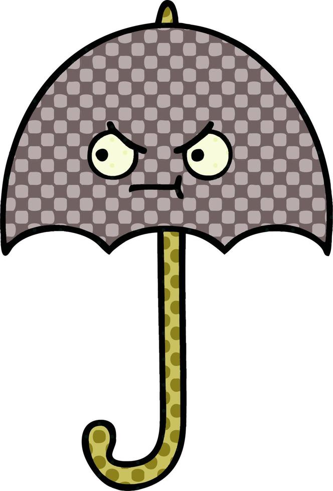 cartoon paraplu in stripboekstijl vector