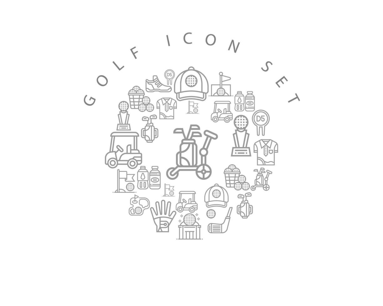 golf icoon reeks ontwerp Aan wit achtergrond. vector