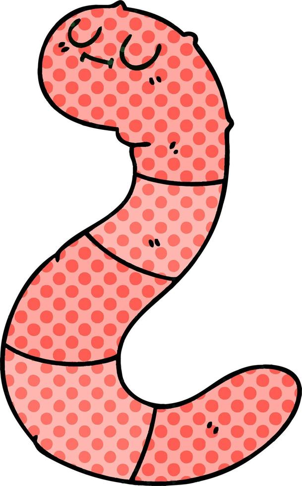 eigenzinnige cartoon worm in stripboekstijl vector