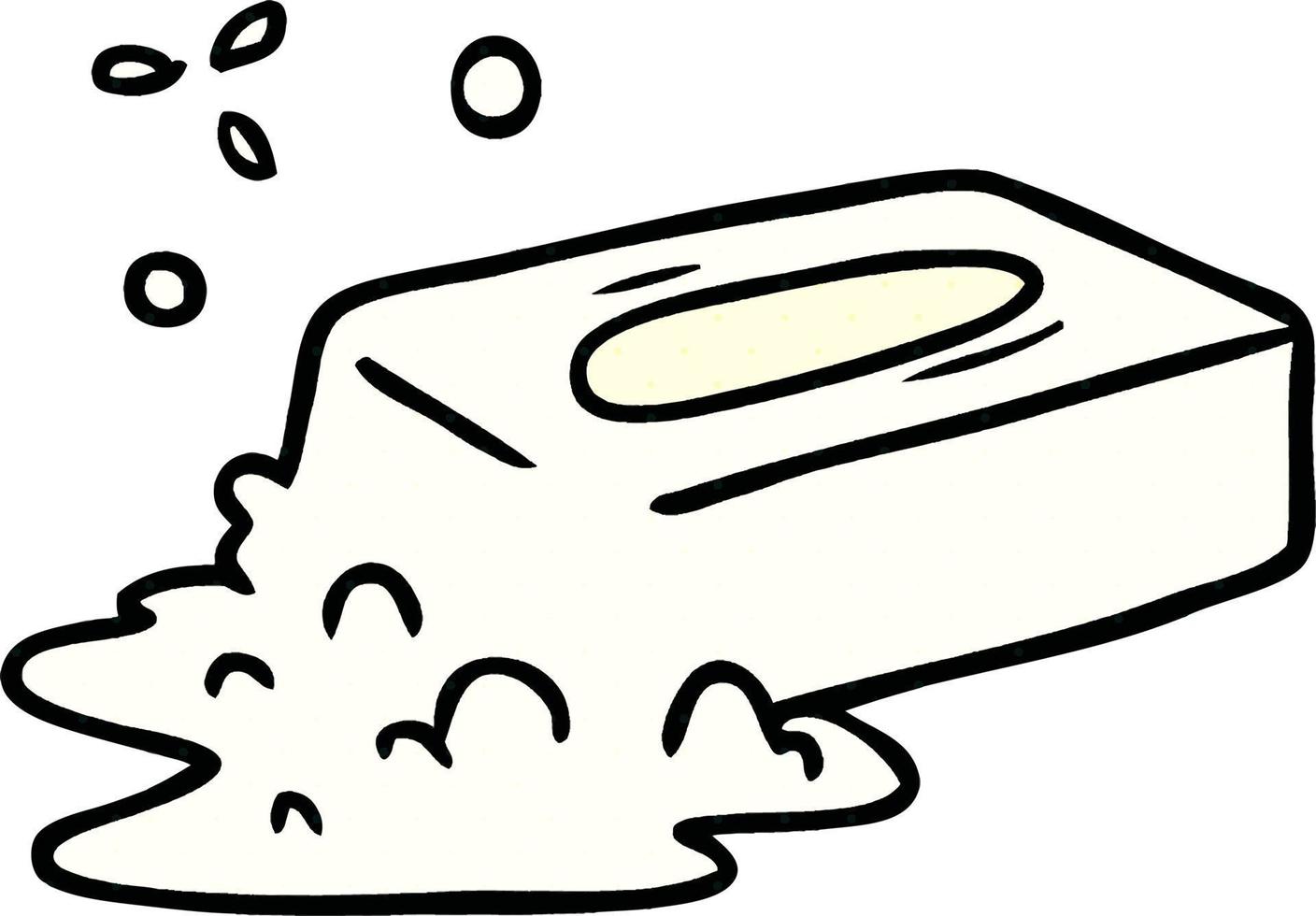 cartoon doodle van een borrelende zeep vector