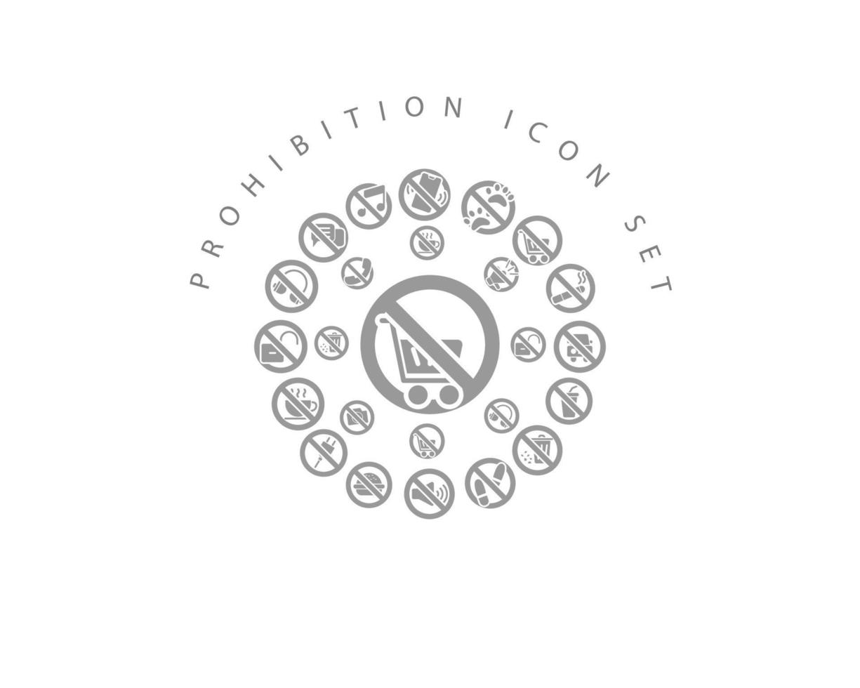 verbod icoon reeks ontwerp Aan wit achtergrond vector