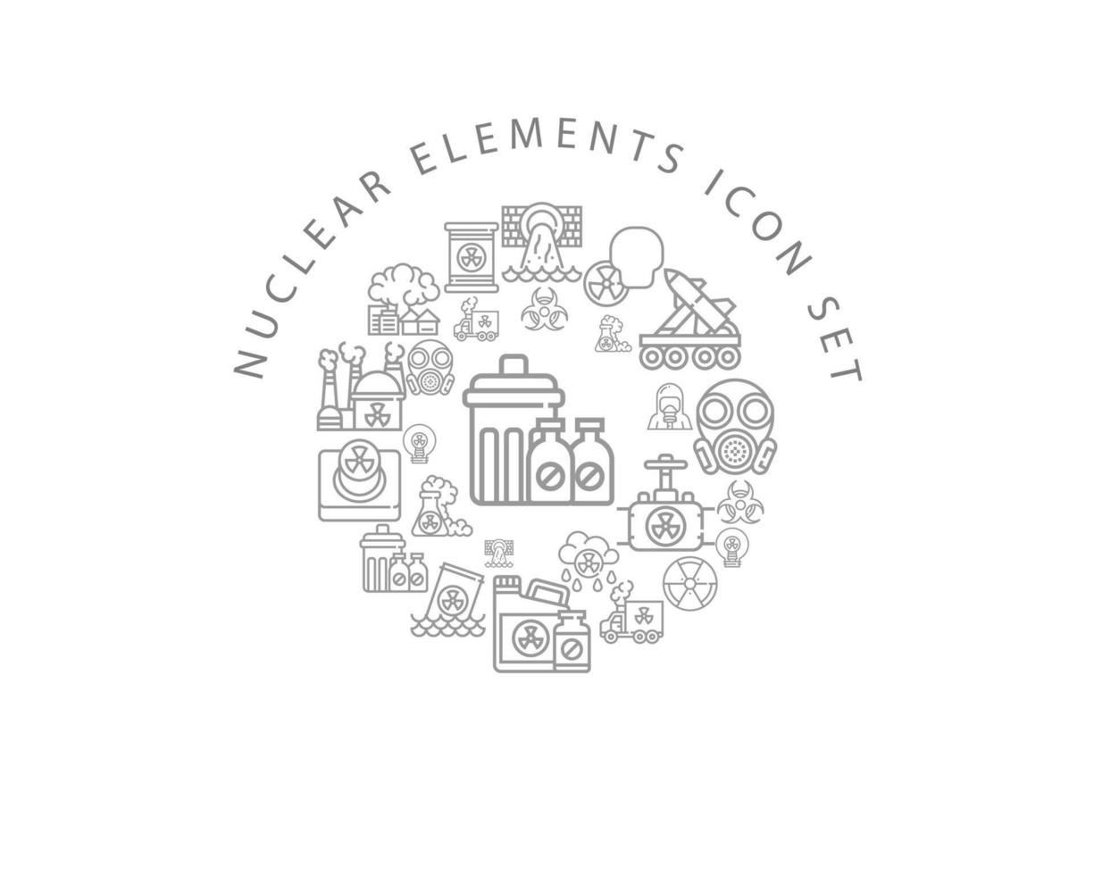 nucleair icoon reeks ontwerp Aan wit achtergrond vector