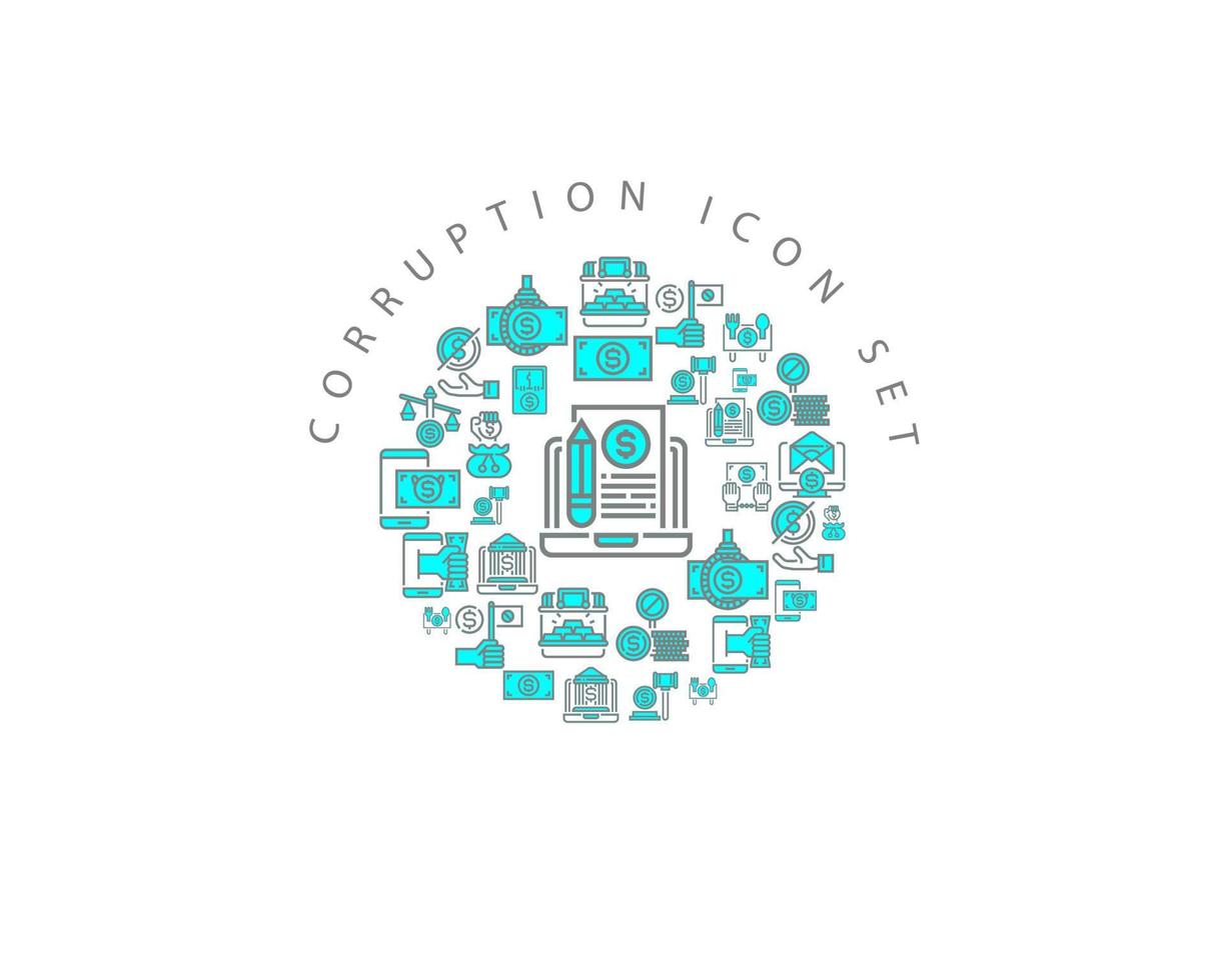 corruptie icoon reeks ontwerp Aan wit achtergrond vector