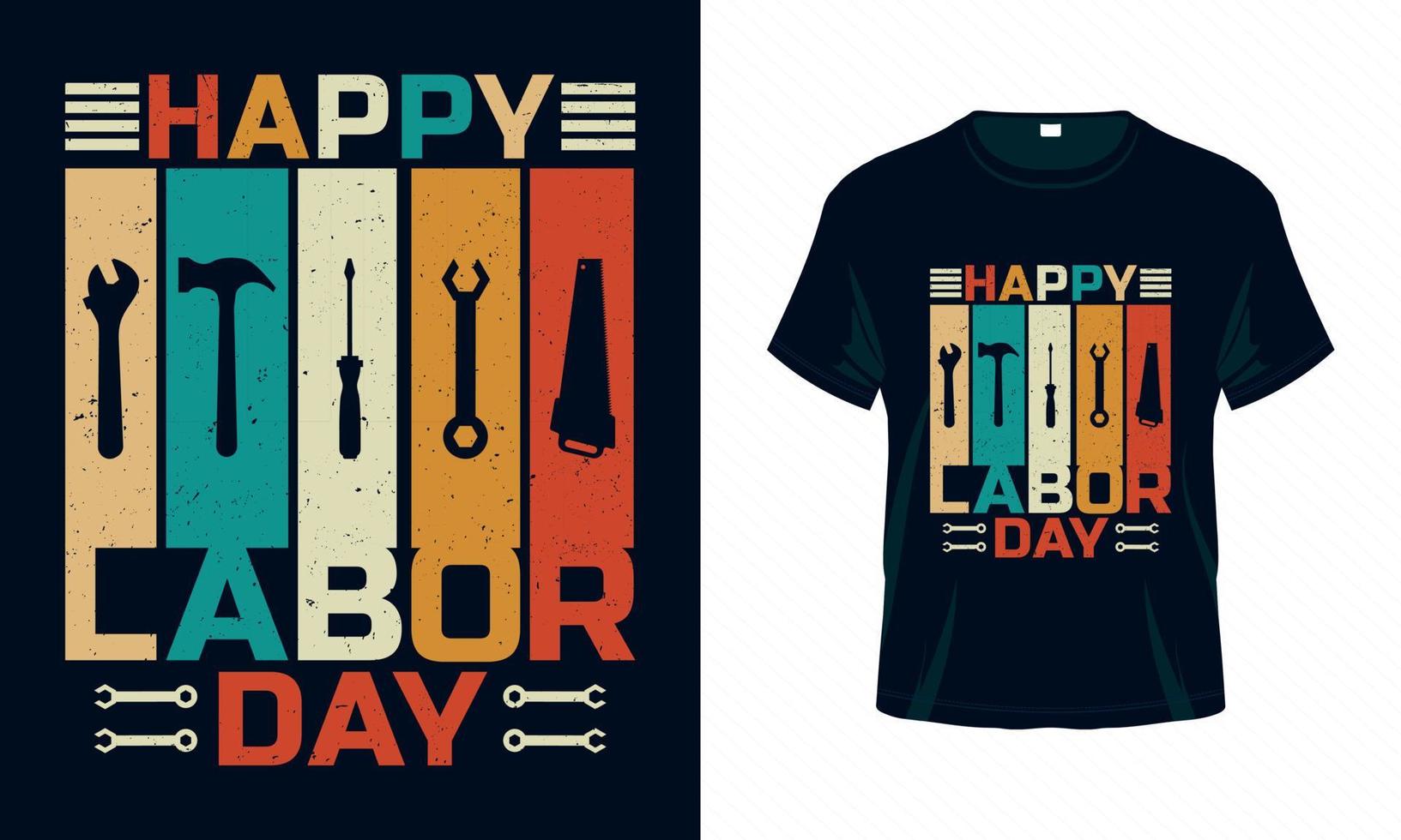 gelukkig arbeid dag - arbeid dag Verenigde Staten van Amerika t-shirt ontwerp vector. mooi zo voor kleren, groet kaart, poster, en mok ontwerp vector