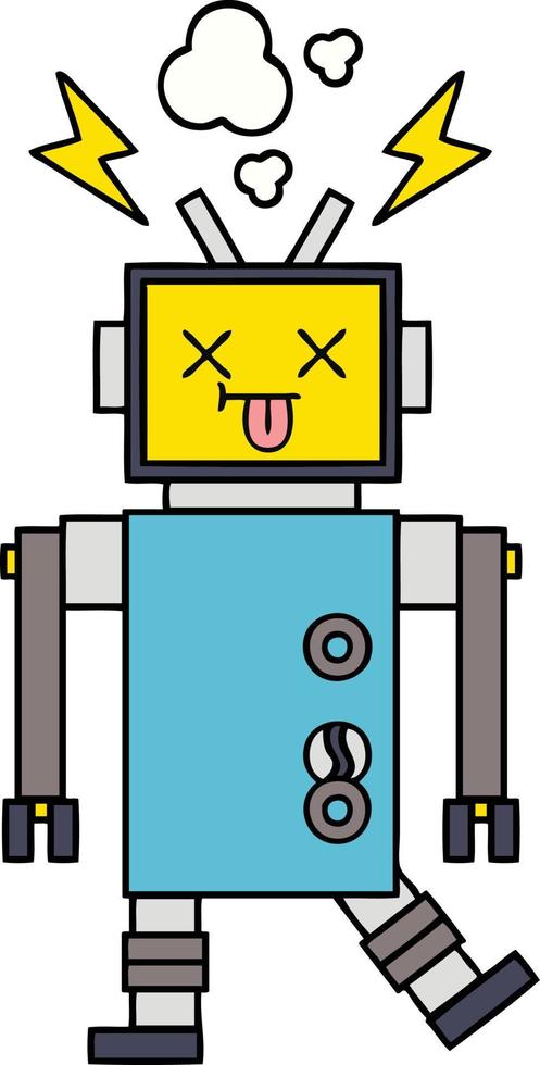 leuke cartoon robot storing vector