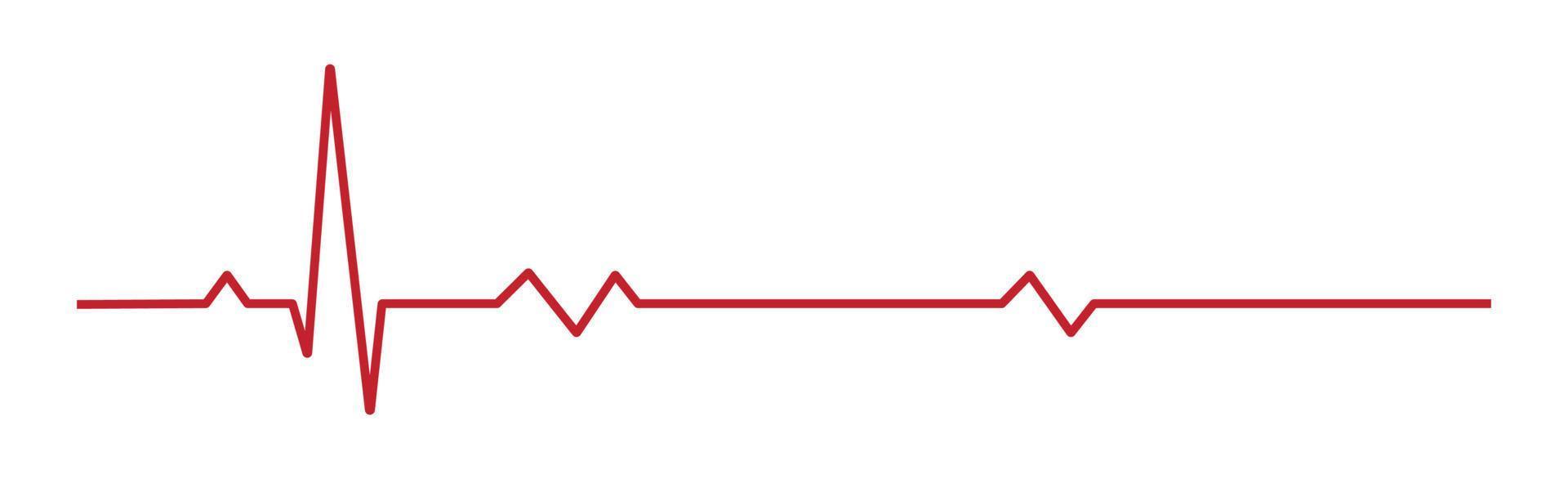 hartpuls - gebogen rode lijn op een witte achtergrond - vector