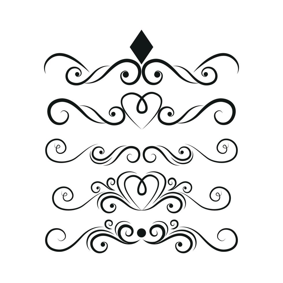 reeks van zwart lijnen ornamenten, kaders voor illustraties Aan een wit achtergrond - vector
