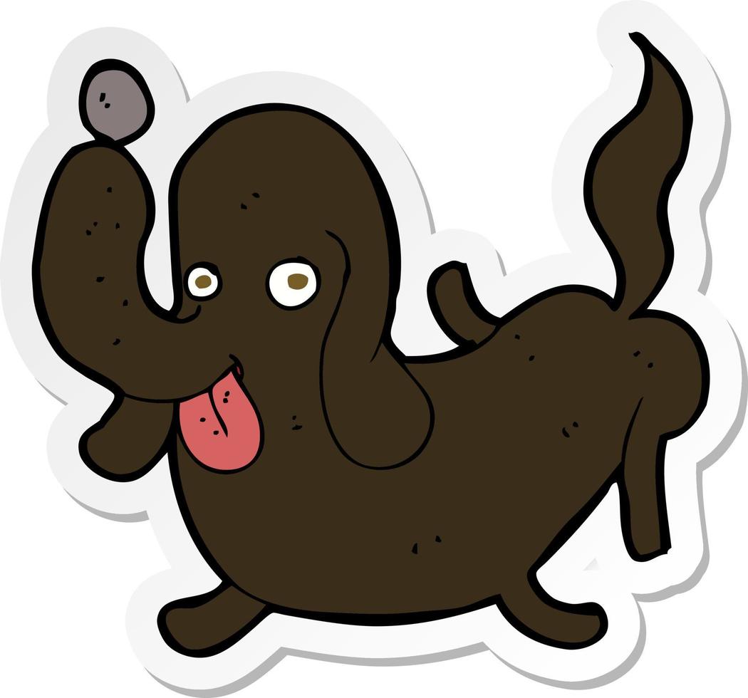 sticker van een tekenfilmhond die tong uitsteekt vector