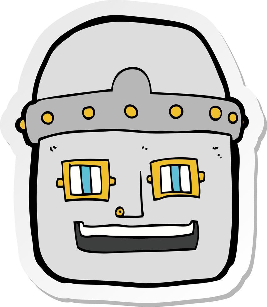 sticker van een cartoon robothoofd vector