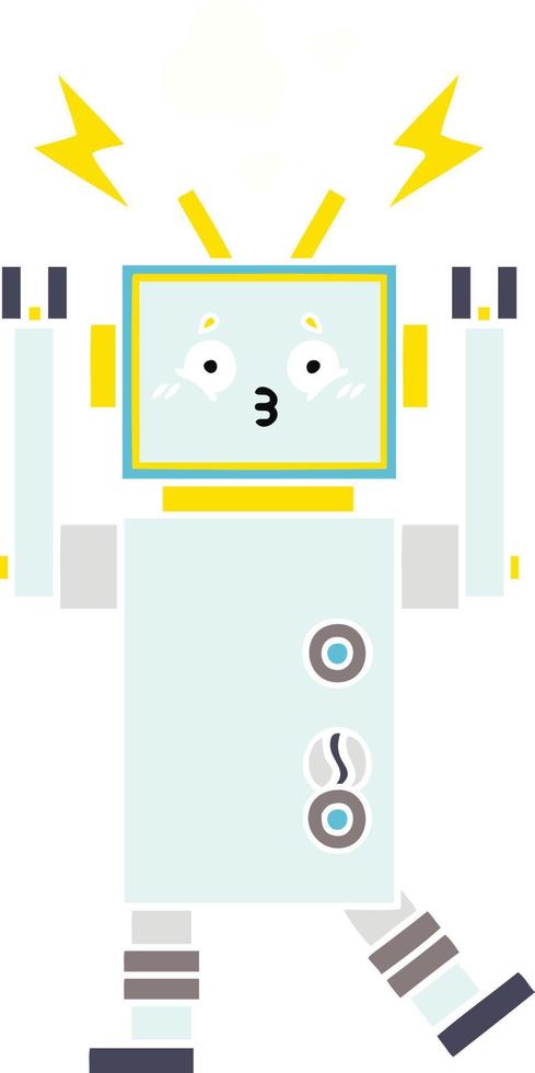 egale kleur retro cartoon robot vector