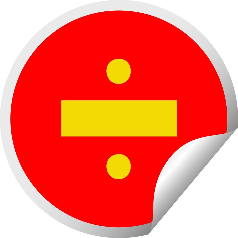 circulaire peeling sticker cartoon divisie symbool vector
