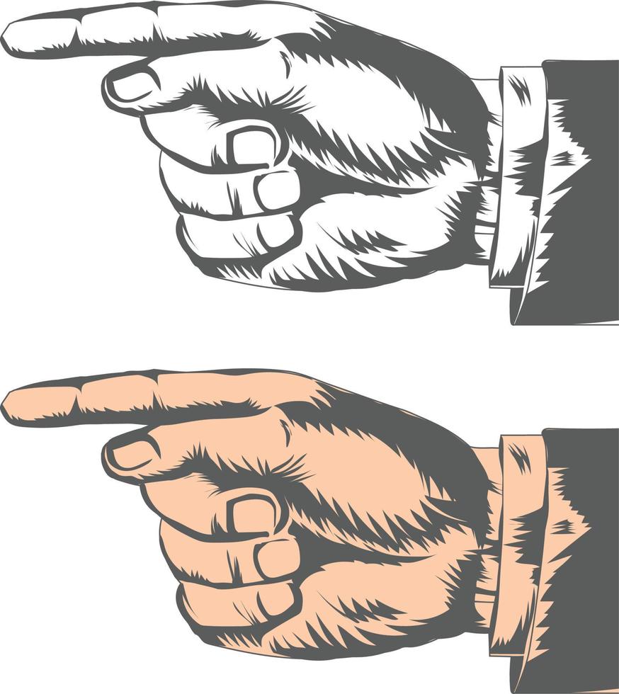 richten hand- vinger vector illustratie