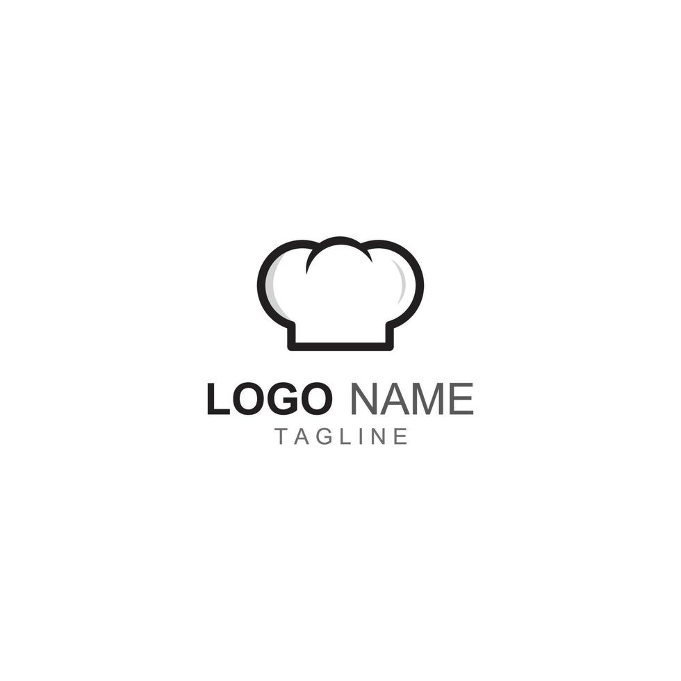 chef hoed logo voor restaurant, cafe en online voedsel levering. logo met vector illustratie ontwerp sjabloon.