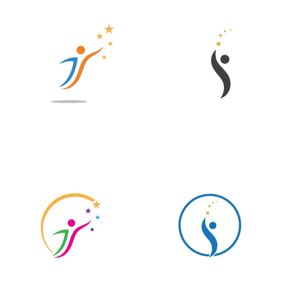 mensen ster logo en symbool vector