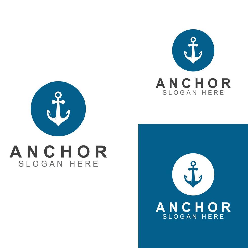 logo en anker symbool vector illustratie ontwerpsjabloon.