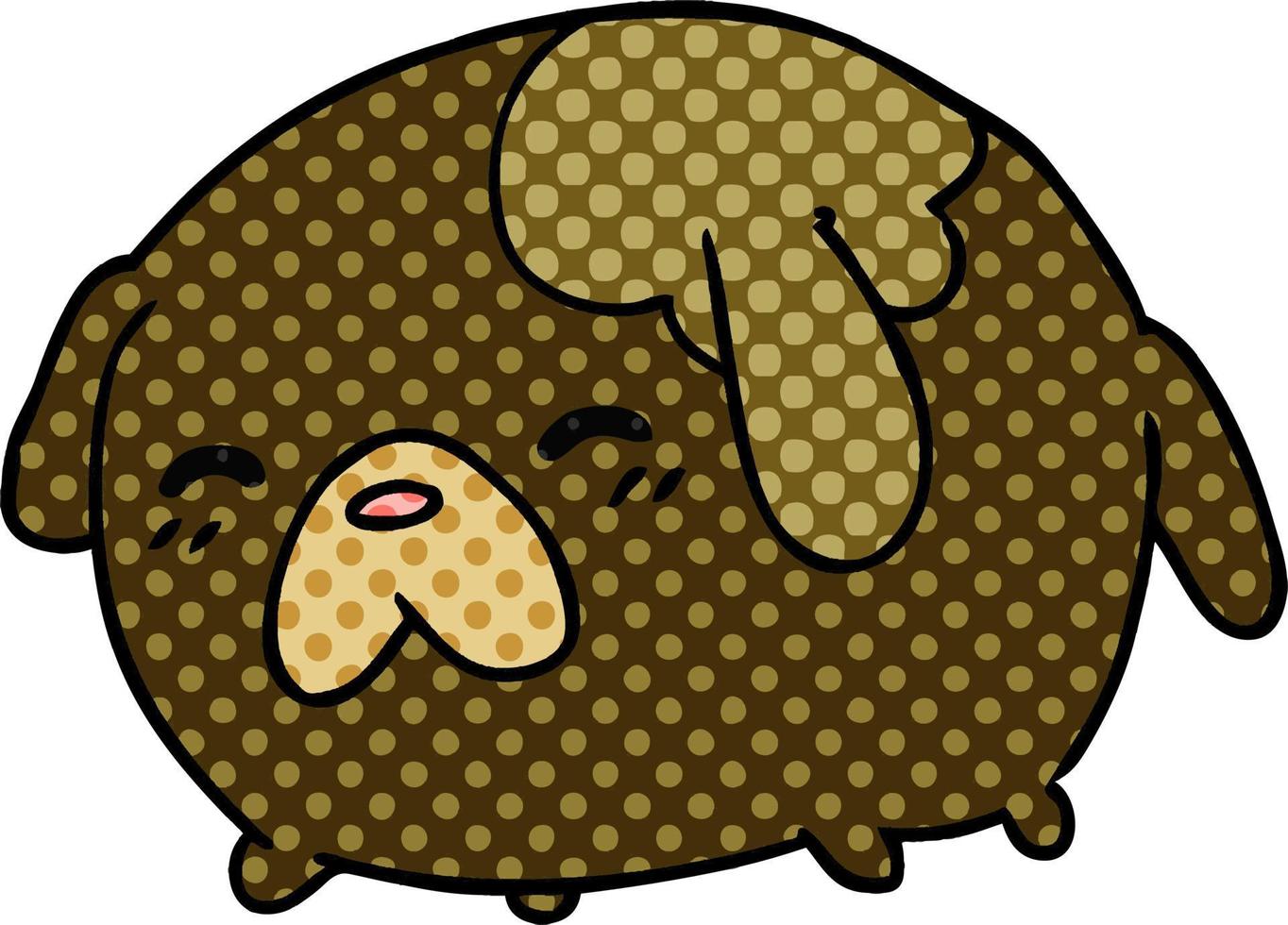 cartoon van schattige kawaii-hond vector