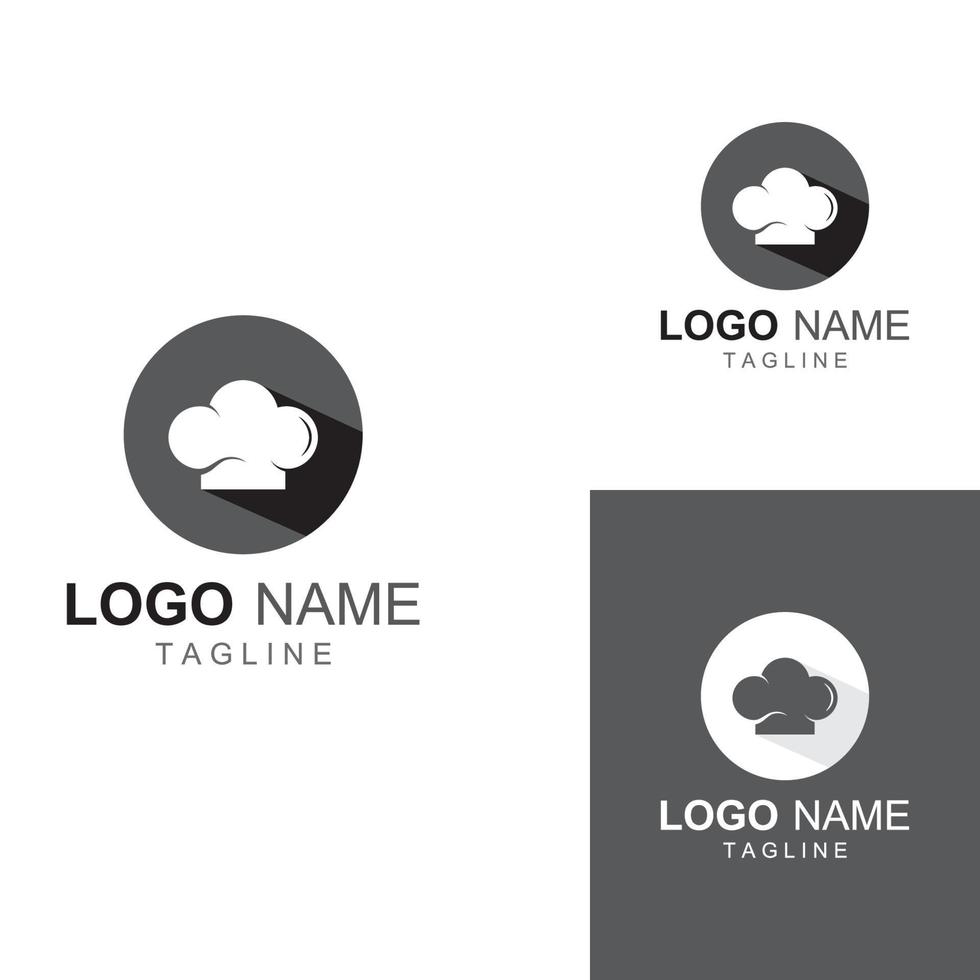 chef hoed logo voor restaurant, cafe en online voedsel levering. logo met vector illustratie ontwerp sjabloon.