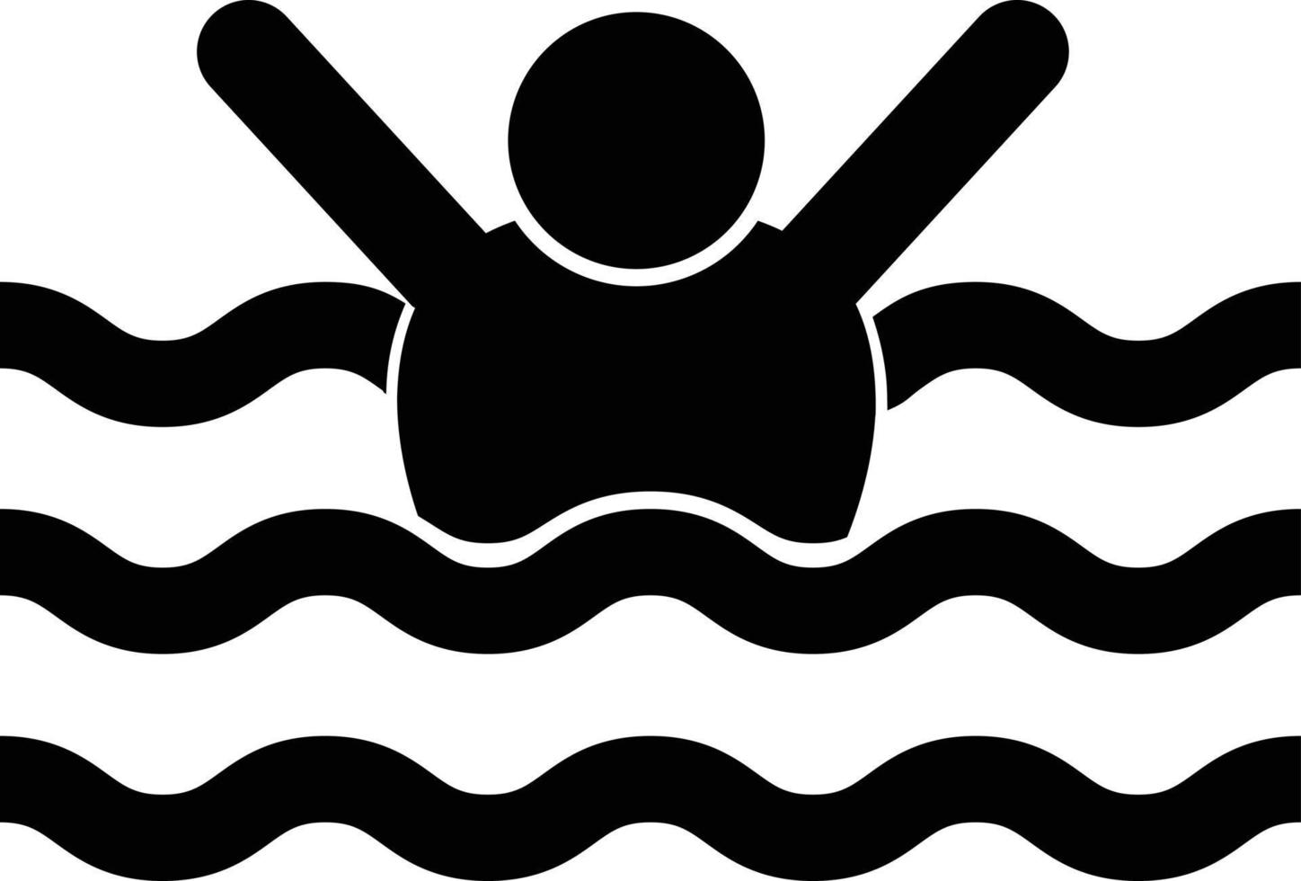 verdronken Mens icoon Aan wit achtergrond. mensen ongeluk water zee strand badmeester teken. verdrinking Mens symbool. vlak stijl. vector