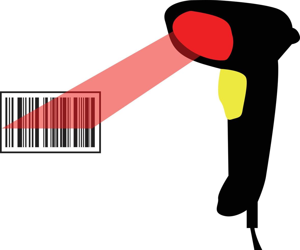 streepjescode scanner Aan wit achtergrond. scanner teken. streepjescode scanner voorraad symbool. vlak stijl. vector