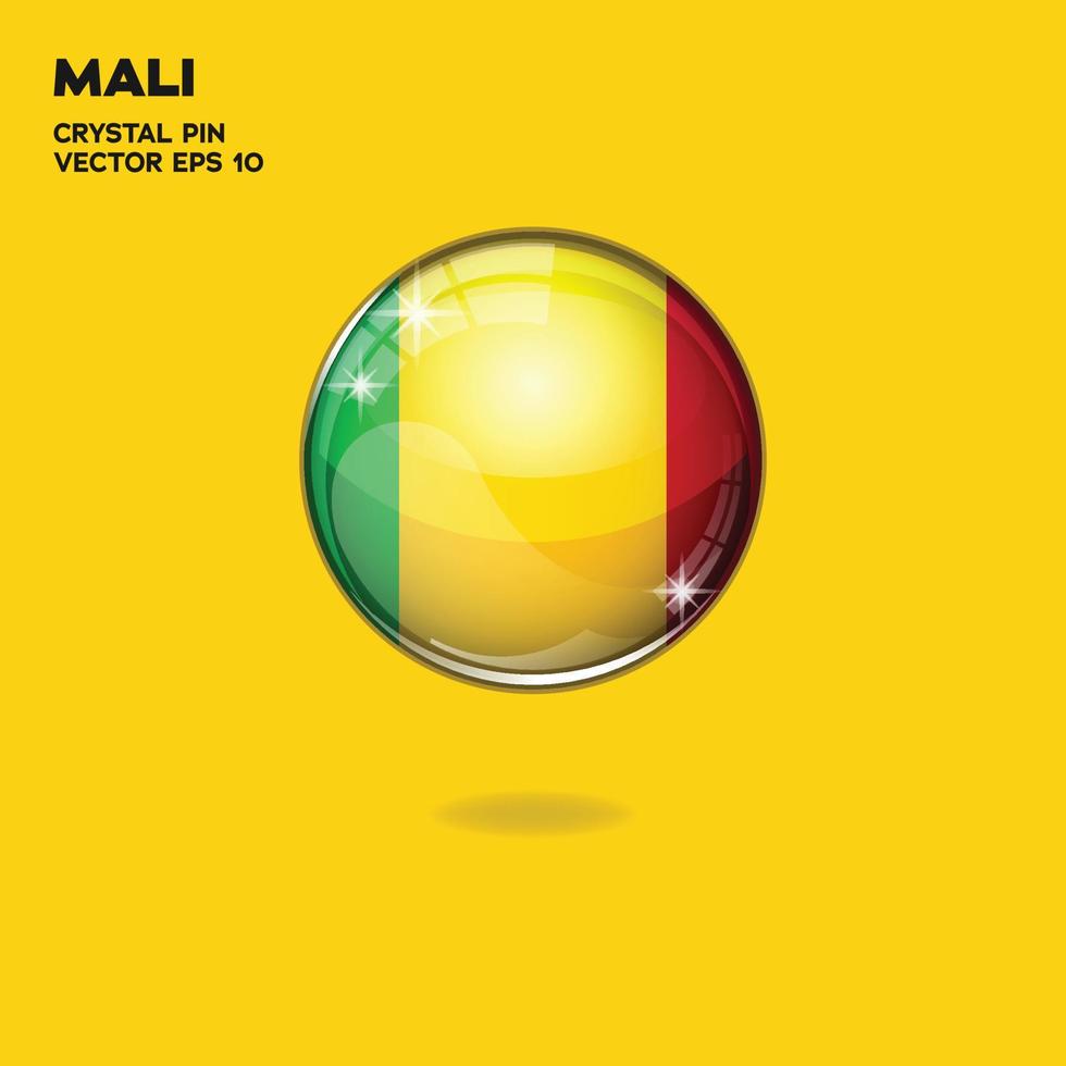 Mali vlag 3d toetsen vector