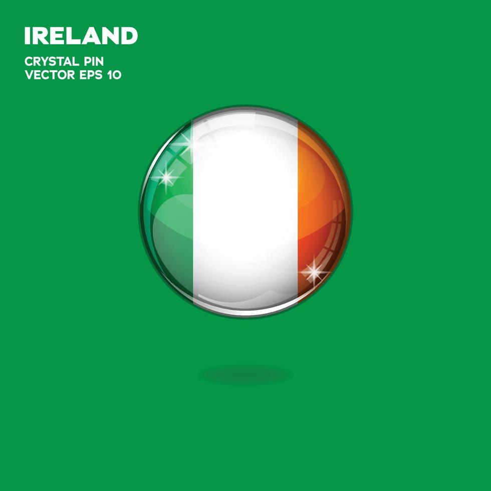 Ierland vlag 3d toetsen vector