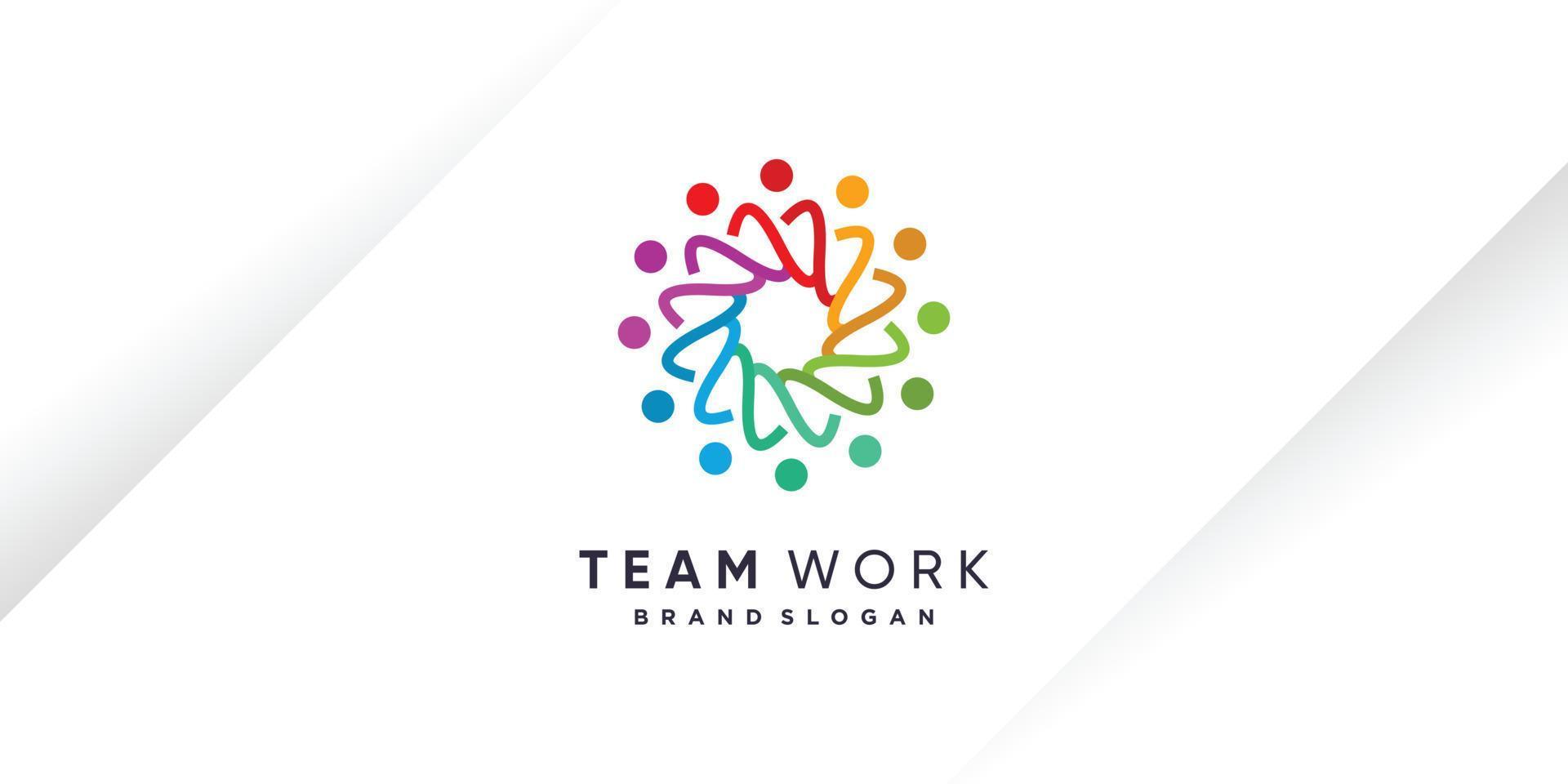 team werk logo ontwerp vector met uniek stijl voor liefdadigheid, de mensheid, gemeenschap of groep